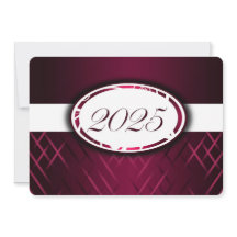 Burgundy and White Class of 2025 Invitations