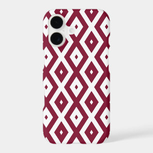Burgundy and white diamond pattern