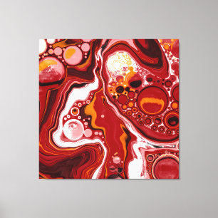 Burgundy and White Digital Fluid Art Canvas Print