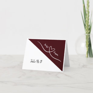 burgundy and white elegant guest Seating Cards