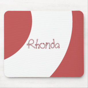 Burgundy and White Mouse Mat