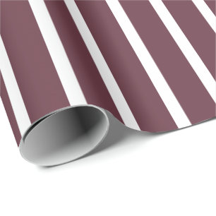 Burgundy and White Stripe Wrapping Paper