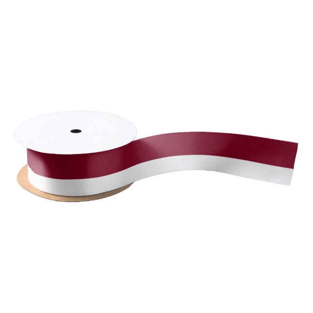 Burgundy and White-Striped Ribbon Satin Ribbon (Spool)