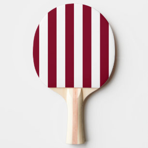 Burgundy and White Vertical Stripes Ping Pong Paddle