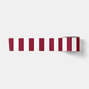 Burgundy and White Vertical Stripes Satin Ribbon