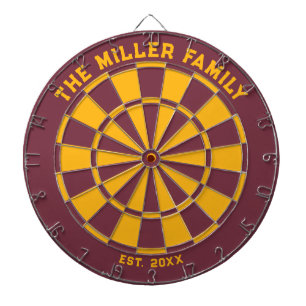 Burgundy and Yellow Family Dartboard with Darts