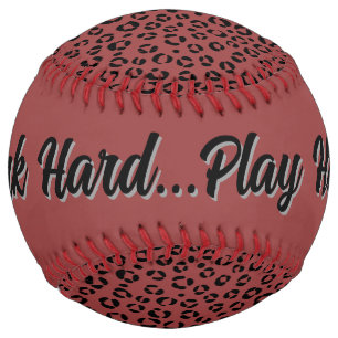 Burgundy Animal Print (personalise) Softball