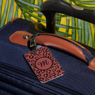 Burgundy Animal Print (Personalised) Luggage Tag
