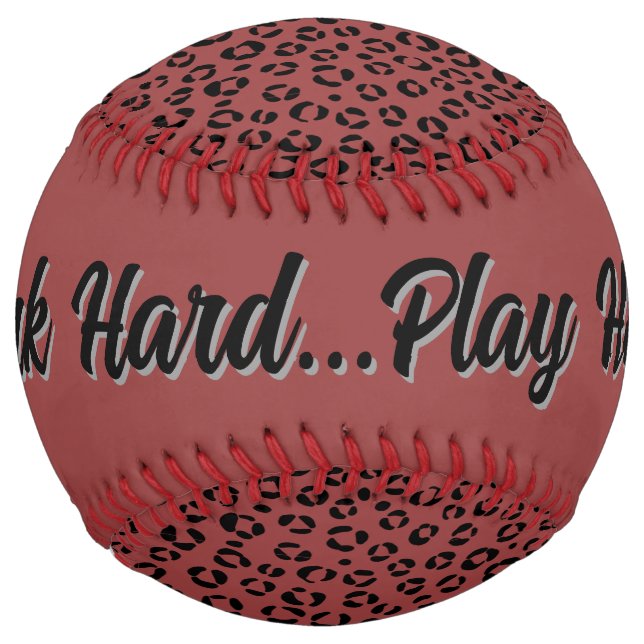 Burgundy Animal Print (personalize) Softball (Back)