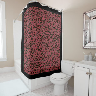 Burgundy Animal Print Shower Curtain