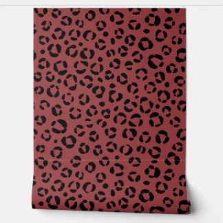 Burgundy Animal Print Wallpaper