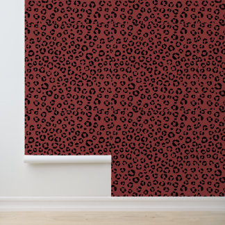 Burgundy Animal Print Wallpaper
