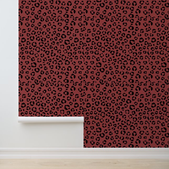 Burgundy Animal Print Wallpaper (Application)
