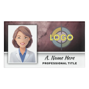 Burgundy Artisanal Boutique Retail Coffee Shops  Name Tag