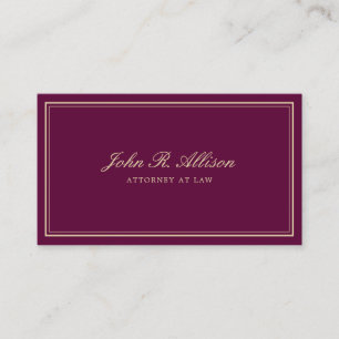 Burgundy Attorney at Law Business Card