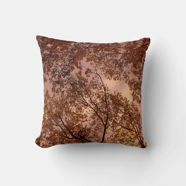 'Burgundy Autumn Abstract'  Throw Pillow (Front)