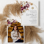 Burgundy Autumn Fall Floral Bat Mitzvah Photo Invitation<br><div class="desc">Immerse your Bat Mitzvah guests in the vibrant colours of fall with our exquisite Burgundy Autumn Floral Bat Mitzvah photo invitations. Featuring stunning images,  delicate burgundy flowers,  and an enchanting arch,  these invitations embody the warmth and beauty of the season.</div>