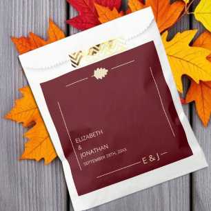 Burgundy Autumn Wedding Favour Bags