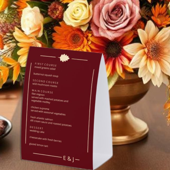 Burgundy Autumn Wedding Menu (Creator Uploaded)
