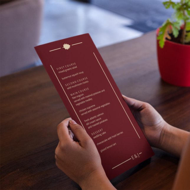 Burgundy Autumn Wedding Menu (Creator Uploaded)