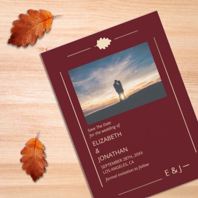 Burgundy Autumn Wedding Save The Date (Creator Uploaded)