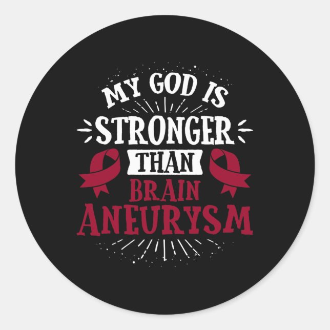 Burgundy Awareness Ribbon - Brain Aneurysm  Classic Round Sticker (Front)