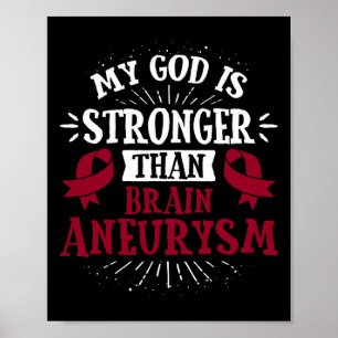 Burgundy Awareness Ribbon - Brain Aneurysm  Poster