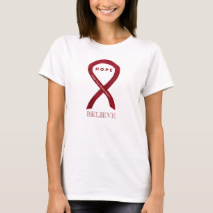 Burgundy Awareness Ribbon Hope T-Shirt Apparel