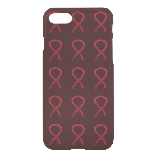 Burgundy Awareness Ribbon iPhone 7 Case
