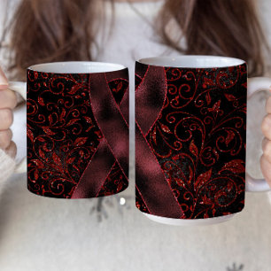 Burgundy Awareness Ribbon Mug Design
