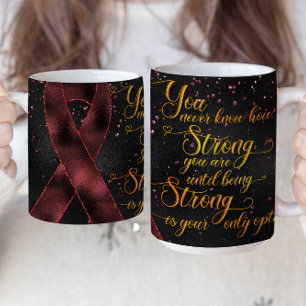 Burgundy Awareness Ribbon Mug Design