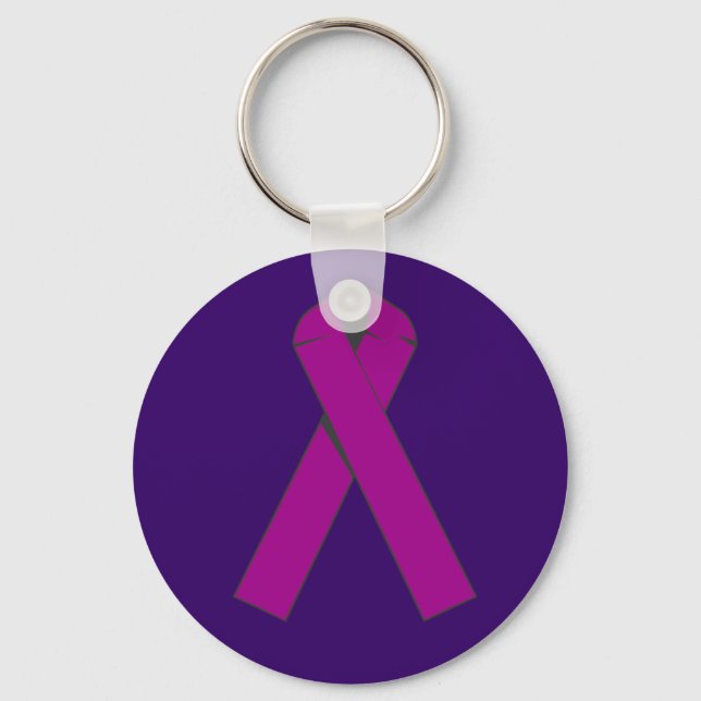 Burgundy Awareness Ribbon Products Key Ring (Front)