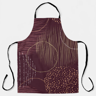 Burgundy background, circle seamless pattern. apron