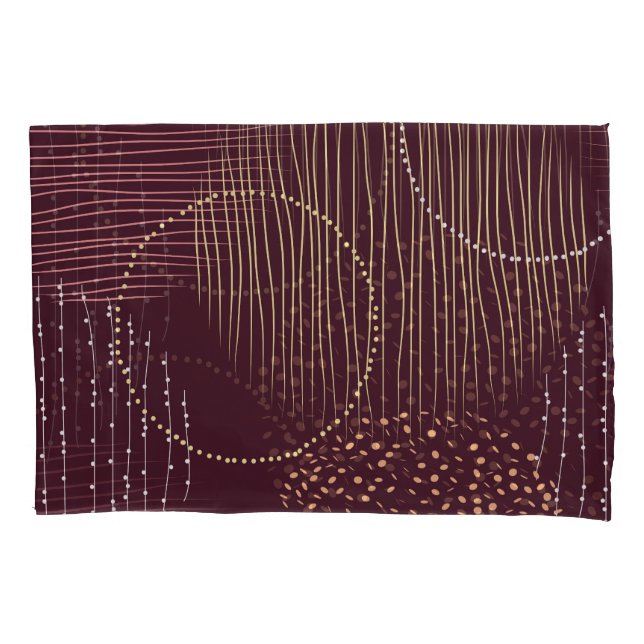 Burgundy background, circle seamless pattern. pillowcase (Front)
