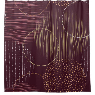 Burgundy background, circle seamless pattern. shower curtain