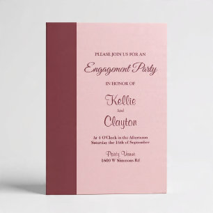 Burgundy Bar Bachelorette Party Invitation