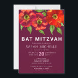 Burgundy Bat Mitzvah Watercolor Floral Modern Invitation<br><div class="desc">Be proud, rejoice and showcase this milestone of your favourite Bat Mitzvah with this sophisticated, personalised invitation! A chic, stunning, floral watercolor with modern san serif type overlays a burgundy background. Personalise the custom text with your Bat Mitzvah’s name, date, and venue information. Guaranteed to add stylish fun to her...</div>