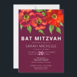 Burgundy Bat Mitzvah Watercolor Floral Modern Invitation<br><div class="desc">Be proud, rejoice and showcase this milestone of your favourite Bat Mitzvah with this sophisticated, personalised invitation! A chic, stunning, floral watercolor with modern san serif type overlays a burgundy background. Personalise the custom text with your Bat Mitzvah’s name, date, and venue information. Guaranteed to add stylish fun to her...</div>