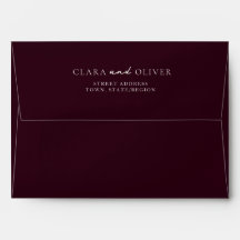 Burgundy Beach Chairs Wedding Return Address