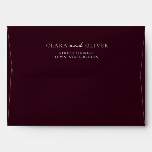 Burgundy Beach Chairs Wedding Return Address Envelope