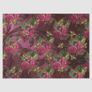 Burgundy Bee Series Design Six Tissue Paper