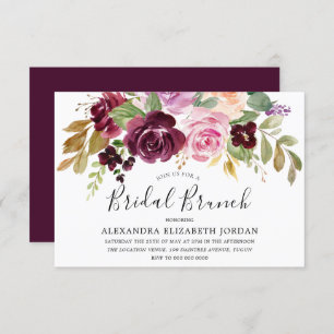 Burgundy Berry All Seasons Bridal Shower Brunch Invitation