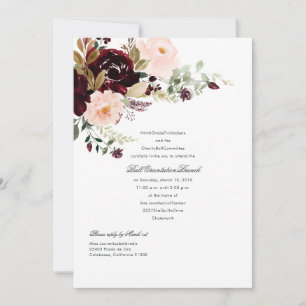Burgundy Berry and Blush Floral Ball Invitation