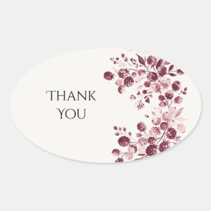 Burgundy Berry Floral Wedding Sticker