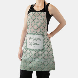 Burgundy Berry Holly Pine Christmas Kitchen Apron