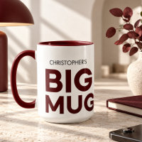 Burgundy Big Mug | Huge Mug | Custom Name Mug