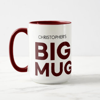 Burgundy Big Mug | Huge Mug | Custom Name Mug