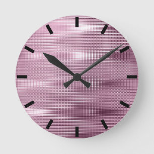 Burgundy Black Bordeaux Metallic Abstract Lux Round Clock