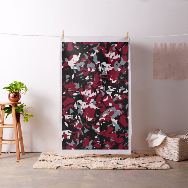 Burgundy Black Camouflage Fabric (In Situ)