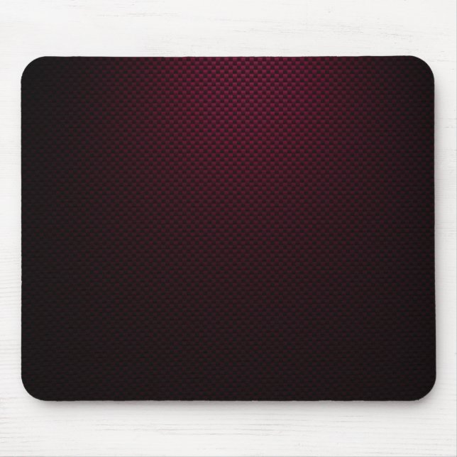 Burgundy black carbon fibre patterned mouse mat (Front)